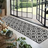 SHACOS Non Slip Hallway Runner Rug 60 x 240 cm Black Geometric Pattern view 5