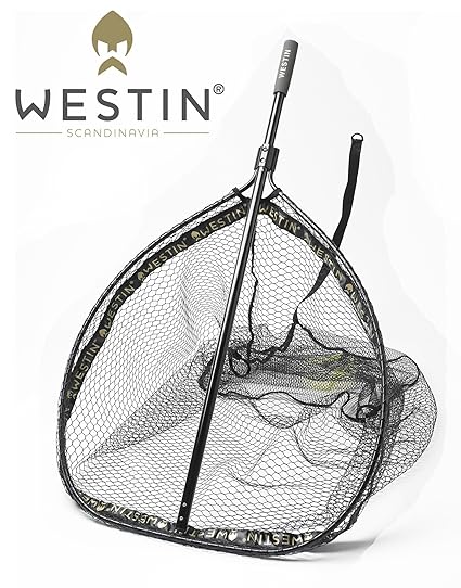 Westin W3 CR Landing Net XL Kescher für Hecht, Zander, Waller, Karpfen, Unterfangkescher, Bootskescher, Angelkescher fürs Ufe