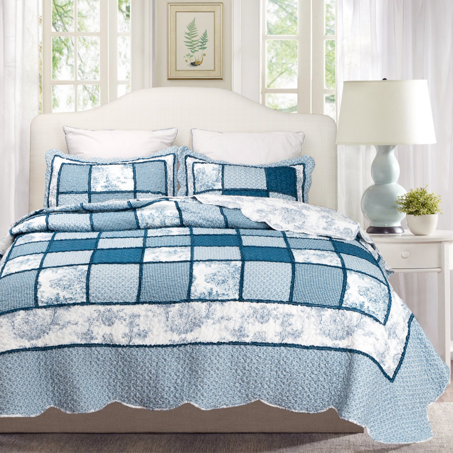Printed Quilt Coverlet Set Full/Queen Size(90\
