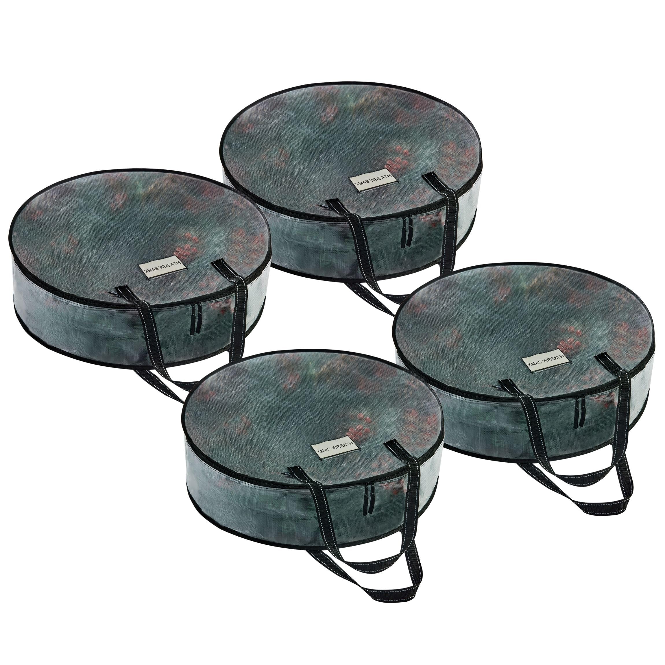 Photo 1 of VENO 4 Pack Front Door Wreath Storage Container For Summer - 36 Inch Clear Wreath Bag, Christmas Garland Decoration Organizers with Zipper and Durable Handles (Clear, 36"-4 Pack)