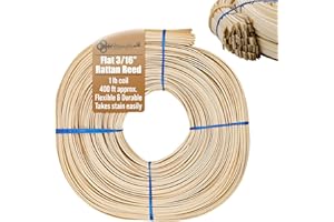 UNIQANTIQ HARDWARE SUPPLY 3/16" Flat Reed # 1 | 1 Pound Coil | Rattan Reed for Basket Weaving and Wicker Furniture Making | Basketry, Wicker Weaving and Wicker Repair Supplies | UA-316FR