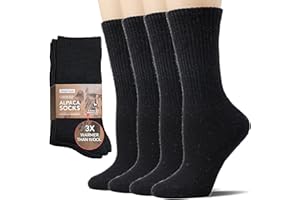 TOUGH LAND Toughland Alpaca Wool Socks for Men and Women - Non-Itchy, Full Cushion Warm Crew Socks - for Cold Weather, Hiking