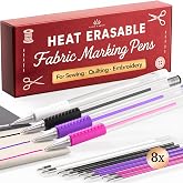 Lange &amp; K&ouml;nig 4x Heat Erasable Fabric Marking Pens for Sewing - 4 Pens + 8 Refills - Sewing Supplies Quilting Supplies Table Accessories Embroidery Pen Tailors Chalk Alternative