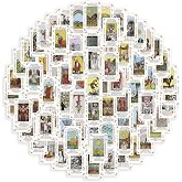 Mini Tarot Stickers 176 Pcs,DIY 2 Sets Tarot Cards Stickers for Beginners | with Meanings On Them,Vinyl Waterproof Sticker for Laptop Hydro Flask Water Bottle Computer Skateboard Luggage
