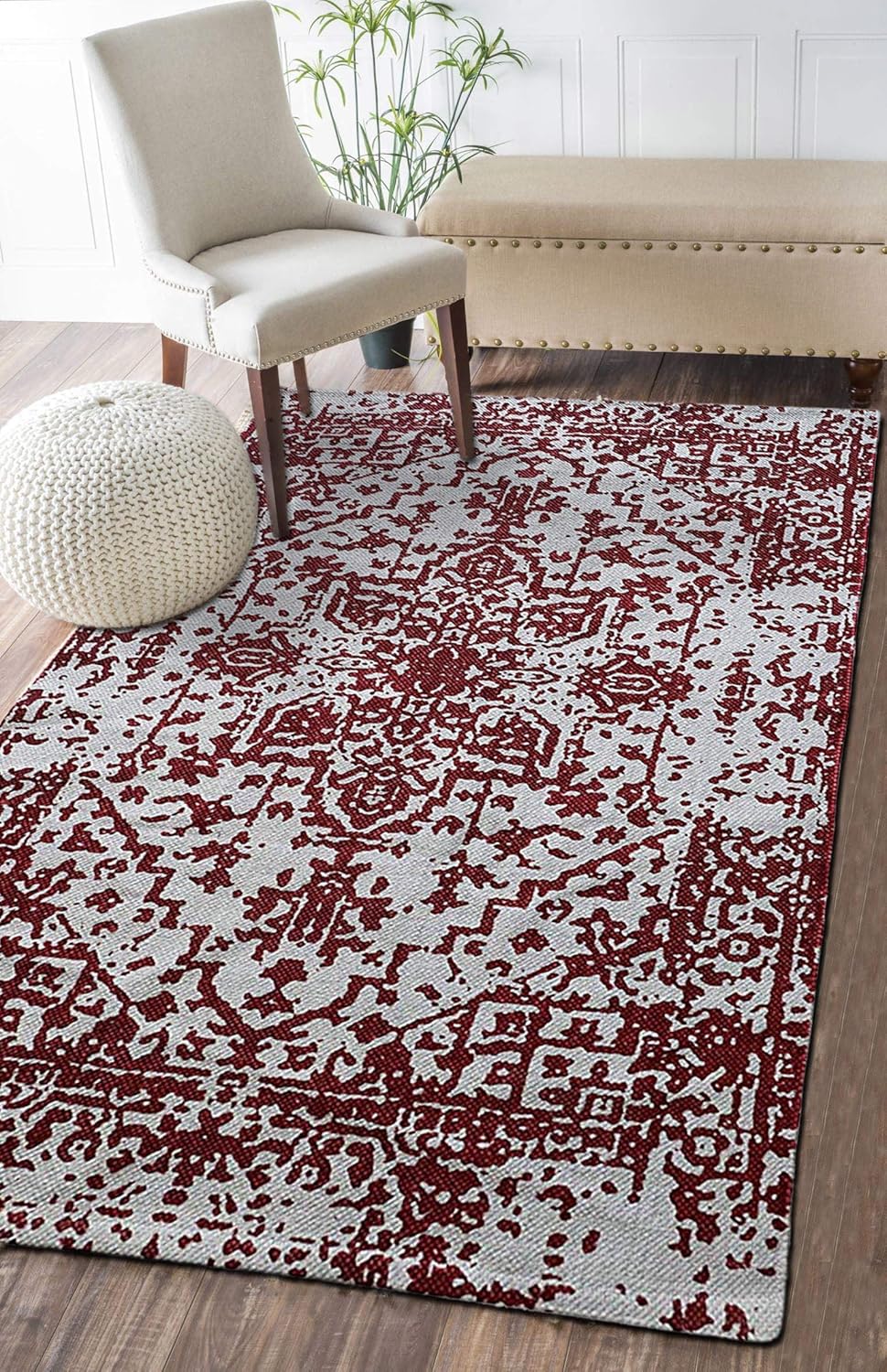 Buy The Home Talk Tribal Rug Woven Floor Carpet For Bedroom Living Room Red Grey 3x5 Feet Online At Low Prices In India Amazon In