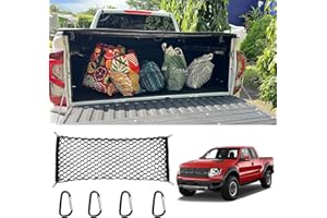 AUYNEAS for Ford F150 Envelope Style Truck Bed Cargo Net - Fits 2013-2024 2025 2026 F150 Accessories Cargo Net for Pickup Truck Bed - Heavy Duty Carabiners
