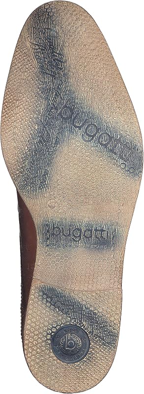 Homme Chaussure basse business en cuir, derby durable au look usé, Cognac, 42 EU