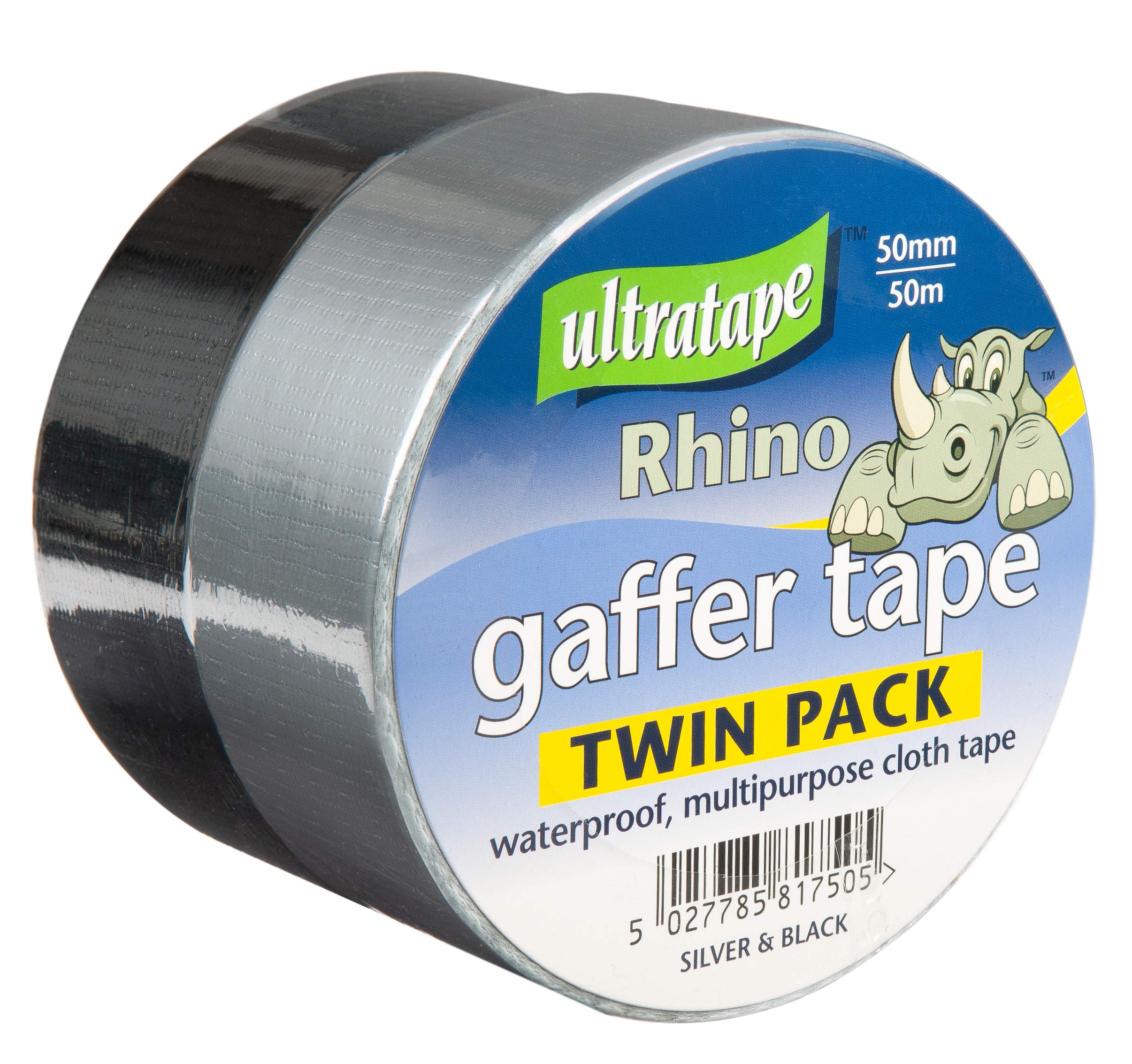 Ultratape Rhino Gaffer Tape - Twin Pack - Black & Silver