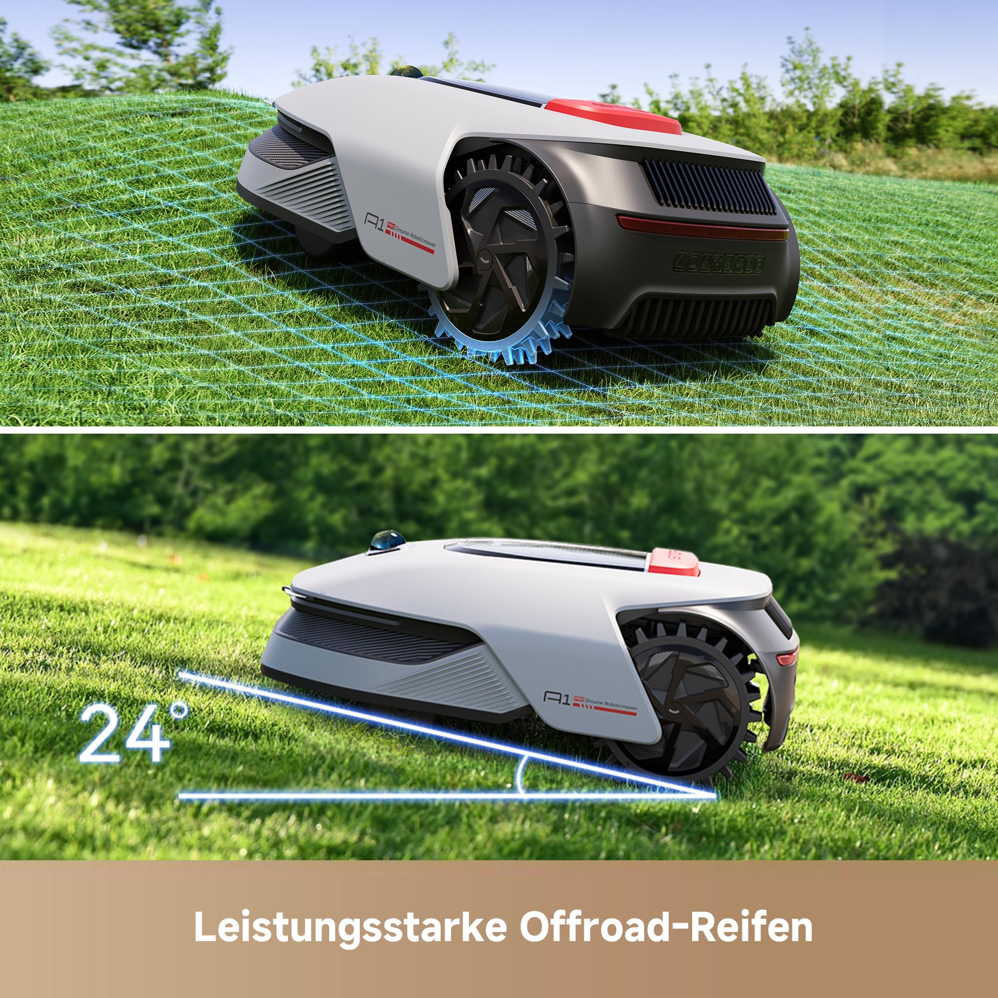 dreame Intelligenter Mähroboter A1 Pro ohne Begrenzungskabel, 360°3D LiDAR, Drahtloser Umfang, 2000m², App-Steuerung, OmniSenseTechnologie, Intuitive Zonenverwaltung, Intelligente Hindernisvermeidung 4