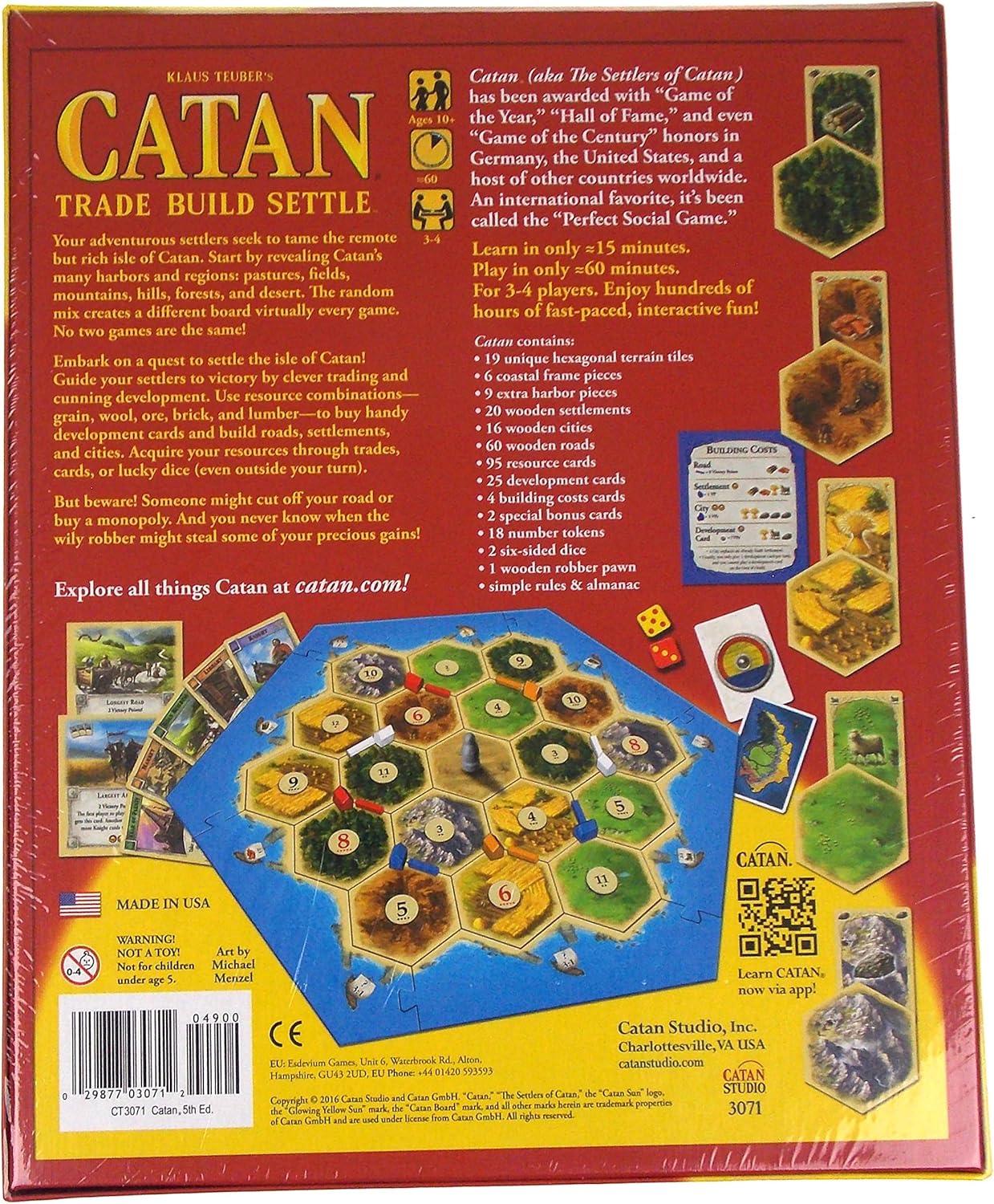 Amazon.com: Catan - Juego de mesa con extensiones para jugador Catan 5-6, incluye bolsa de almacenamiento con cordón de terciopelo con logotipo de Hickoryville: Toys \u0026 Games