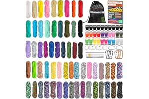 WEREWOLVES 60 Colors Paracord Cord, 550 Paracord Bracelet Crafting Combo Kits with Instruction - Multifunction Paracord Ropes, 10 Feet Each Parachute Cord for DIY Manual Braiding