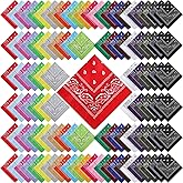Panitay 300 Pcs Bandanas Bulk Paisley Cowboy Polyester Headband Western Unisex Handkerchief for Men Women, 21.2 x 21.2 Inch (Multicolor)