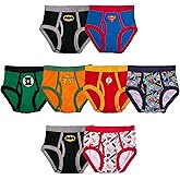 DC Comics boys 100% Cotton Briefs With Prints Including Superman, Batman, the Flash Logos, Sizes 2/3t, 4t, 4, 6, 8