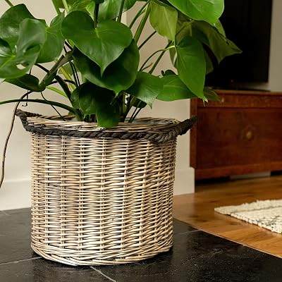 Arthur Cameron Circular Wicker Log Basket Medium 45cm diameter 38cm high