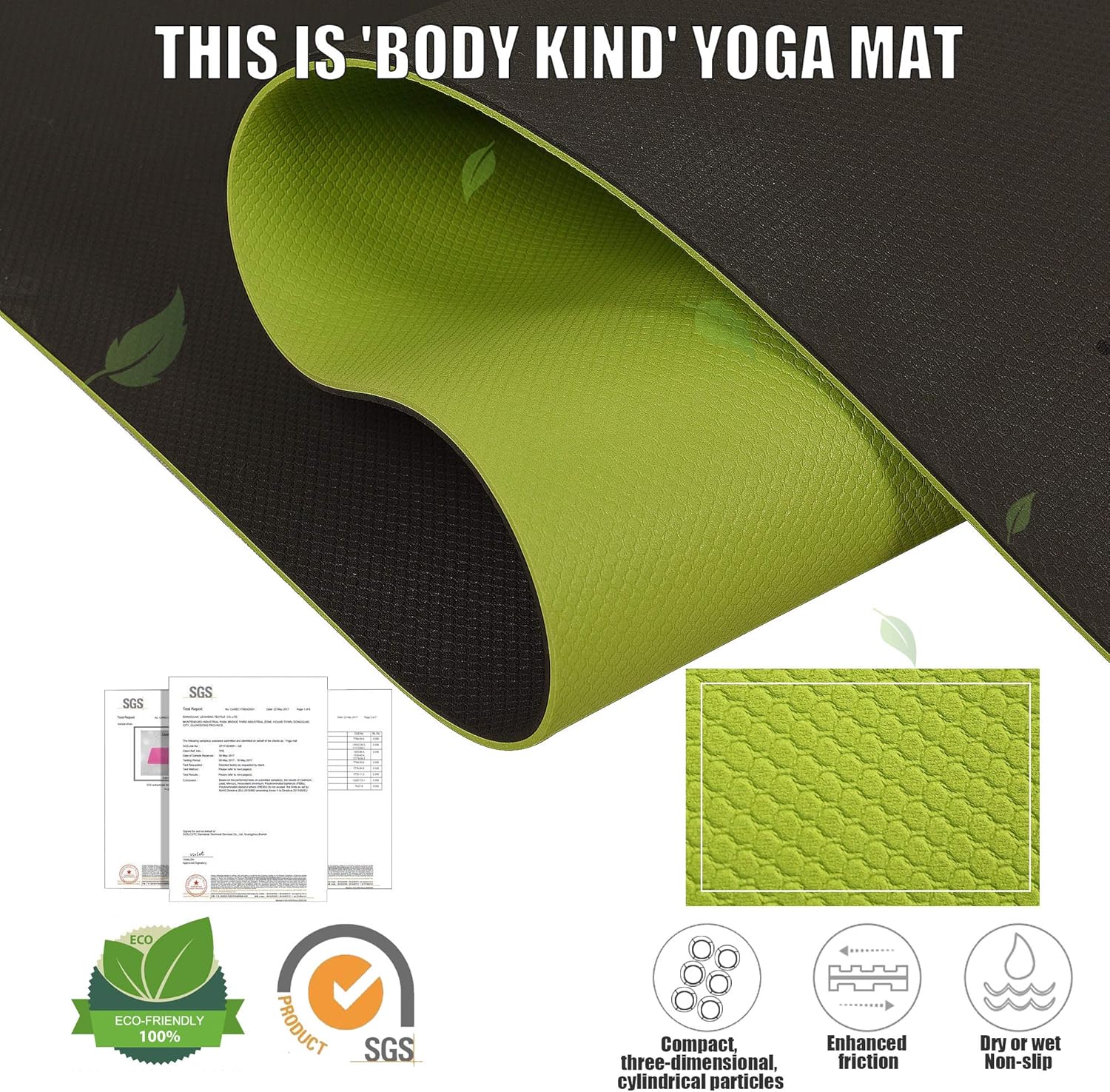 DAWAY Eco Friendly TPE Yoga Mat Y8 Wide Thick Workout Exercise Mat, Non