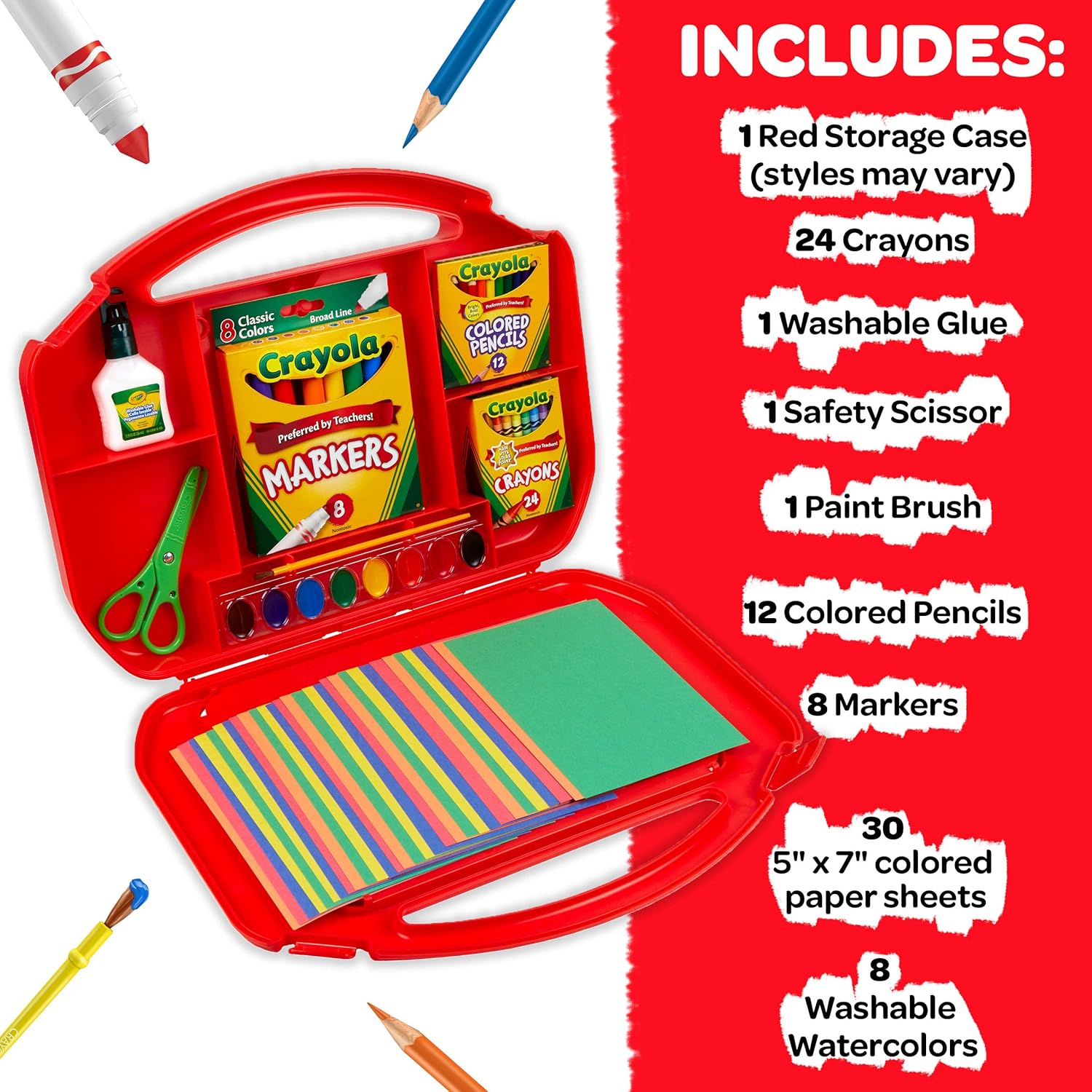 Crayola Ultimate Art Case With Easel, 85 Pieces, Gift For Kids Multicolor, 12 1/4" x 15 3/4" x 2 1/4": Toys & Games