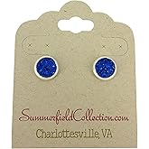 Summerfield Collection Silver-tone Faux Druzy Stone Stud Earrings 8mm