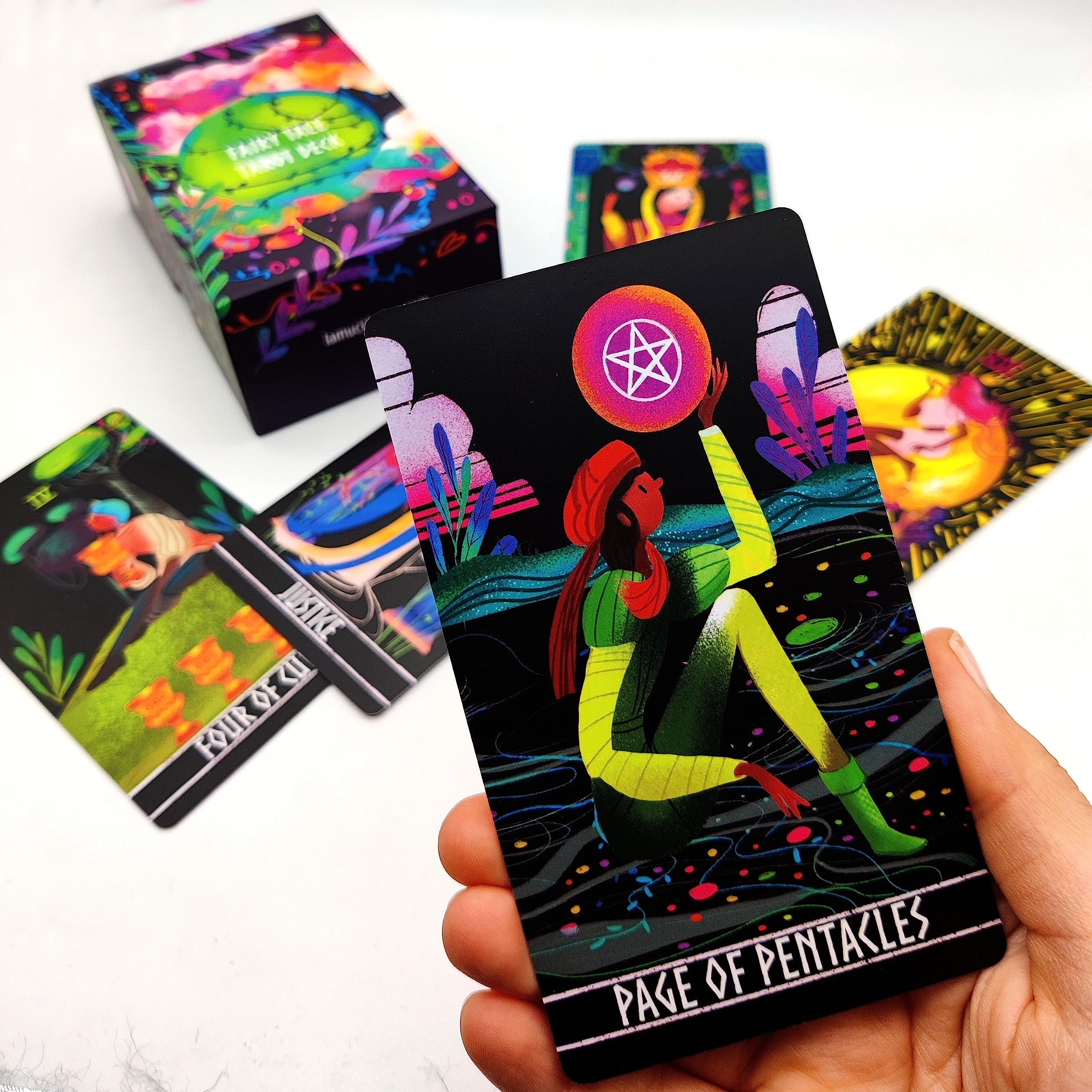 Fairy Tale Tarot Deck with Guidebook – 78-Card Set with Major & Minor Arcana, Floral Design, Ideal for Beginners