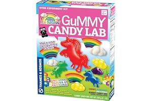 Thames & Kosmos Rainbow Gummy Candy Lab - Unicorns, Clouds & Rainbows! Sweet Science STEM Experiment Kit, Make Your Own Gummy Candies in Cool Shapes & Colors
