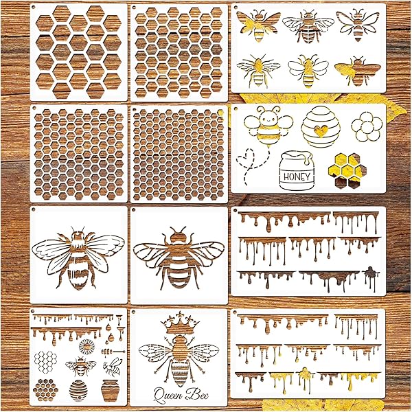 12x12 Double Sided Scrapbook Paper Pad - Yellow Black Honeycomb Bee Pattern Design Origami Pack for DIY Arts Collection Craft Wrapping Gift Card