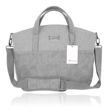 HERZMUTTER Wickeltasche-Kinderwagentasche | inkl. Wickelunterlage, Kinderwagen-Befestigung, Isoliertäschchen | multifunktiona