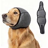 XISHIUYIS Dog Ear Muffs, No Flap Ear Wraps for Dogs Hematoma - Waterproof Elastic Ear Cover with Calming Hoodie