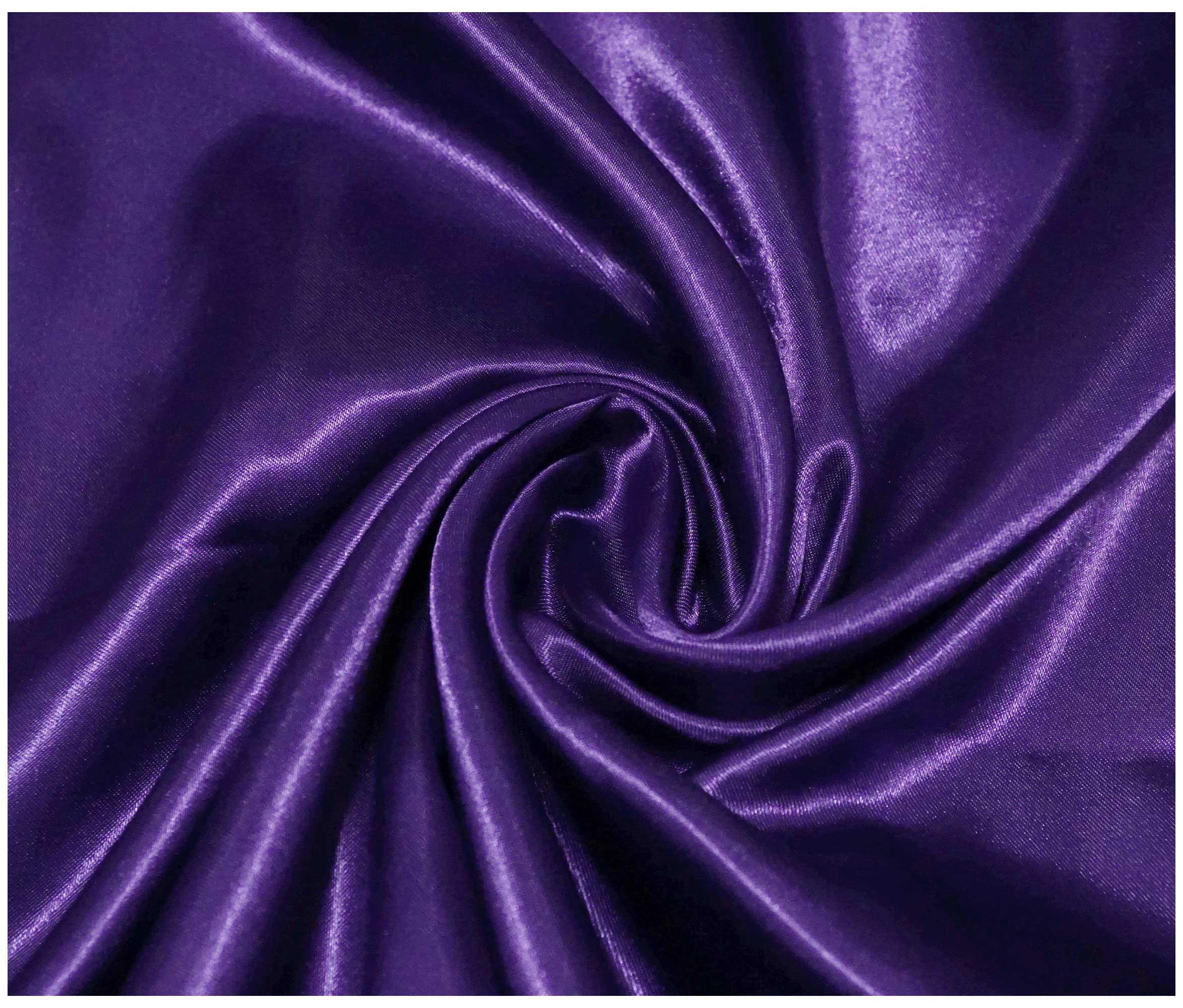 Silky Satin Polyester Fabric for Dressmaking Wedding Crafts Quilting Sewing 150cm Wide (200 x 150cm / 79" x 60", Deep Purple) — image 1