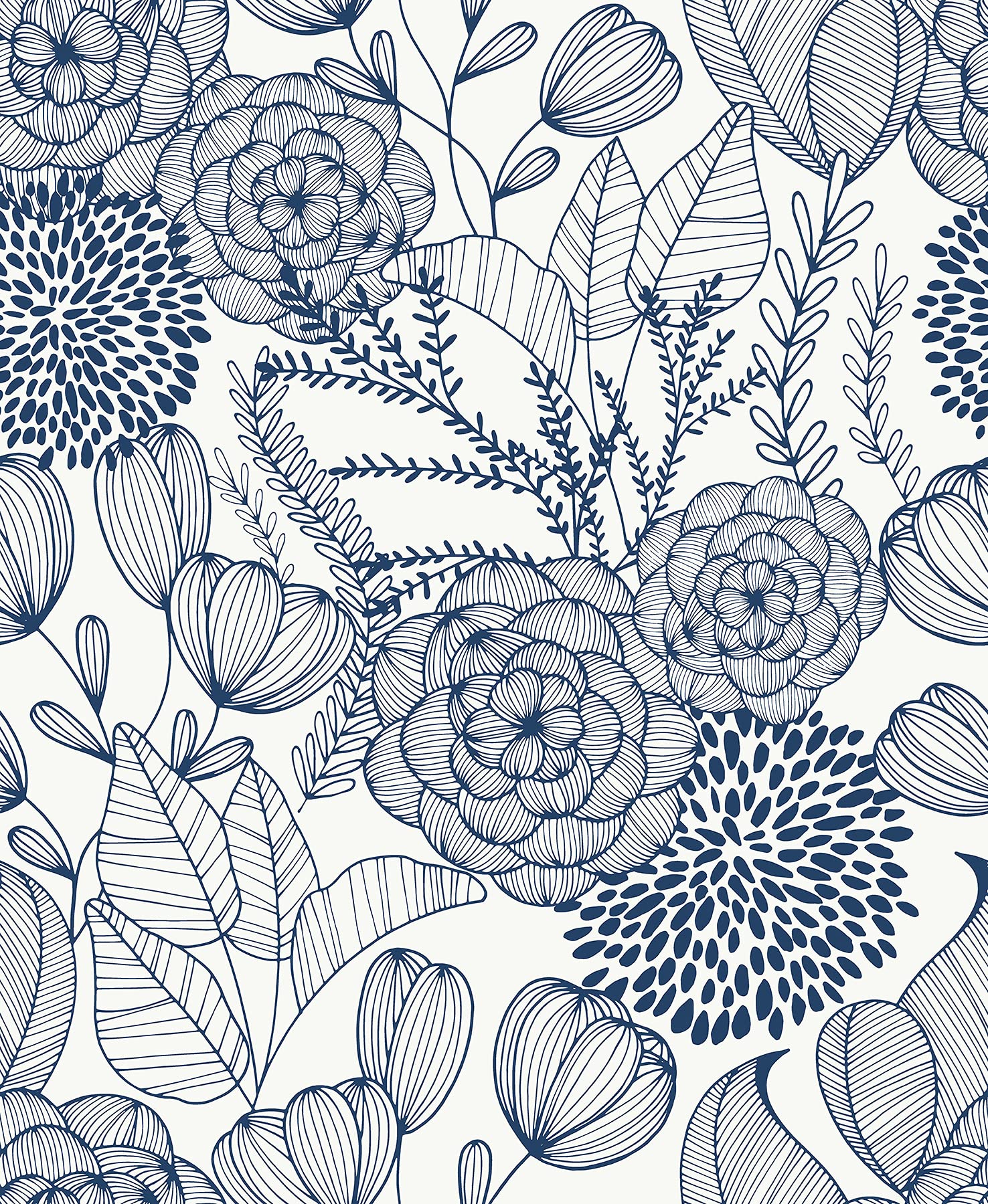 NuWallpaper 2020 Secret Garden Indigo, Navy