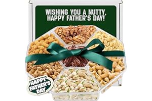 SIMPLE ORCHARDS Fathers Day Nut Gift Basket, 7 Sectional Platter of Nut Baskets Gifts for Men, Great for Father Day gifts for Husband, Perfect Dad Gift for Fathers Day,