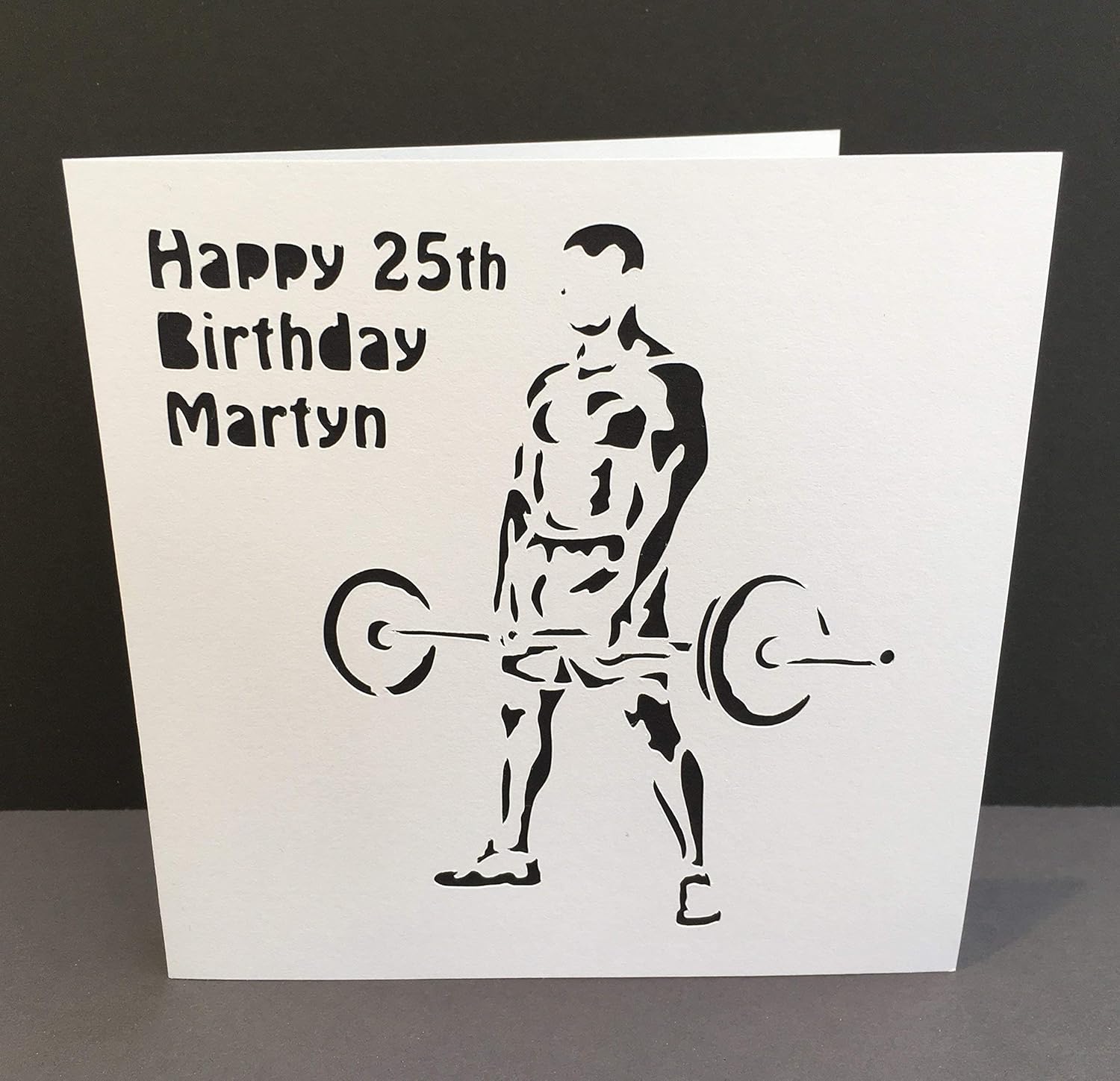 Weight Lifter Birthday Card Father's Day Card Strong Man Paper