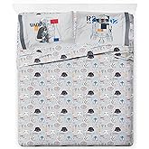 Jay Franco Kids Sheet Set with Fitted, Flat Sheets & Pillow Cover - Ultra-Soft Bedding with Pillowcase for Room Decor, Gray - Star Wars, 4 Piece Full