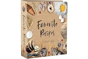 CraftSaints Recipe Binder 8.5x11, 3 Ring DIY Cookbook Binder Kit 12 Dividers & 25 Plastic Sleeves & 25 Recipe Pages & 36 Labels, Recipe Books Binder, Recipe Organizer Binder Kit, Recipe Book (Bakery)