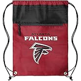 FOCO NFL Officially Licensed Unisex Team Color Football Primary Logo Wordmark Drawstring Backpack With Zippered Pocket - Atlanta Falcons