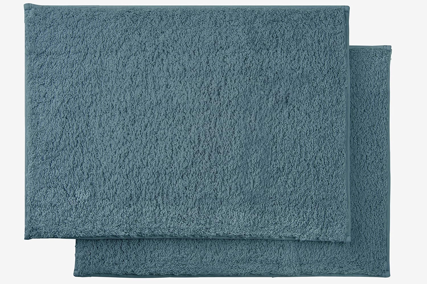AmazonBasics Performance Bath Rug, 17" x 24", Set of 2, Hydro Blue