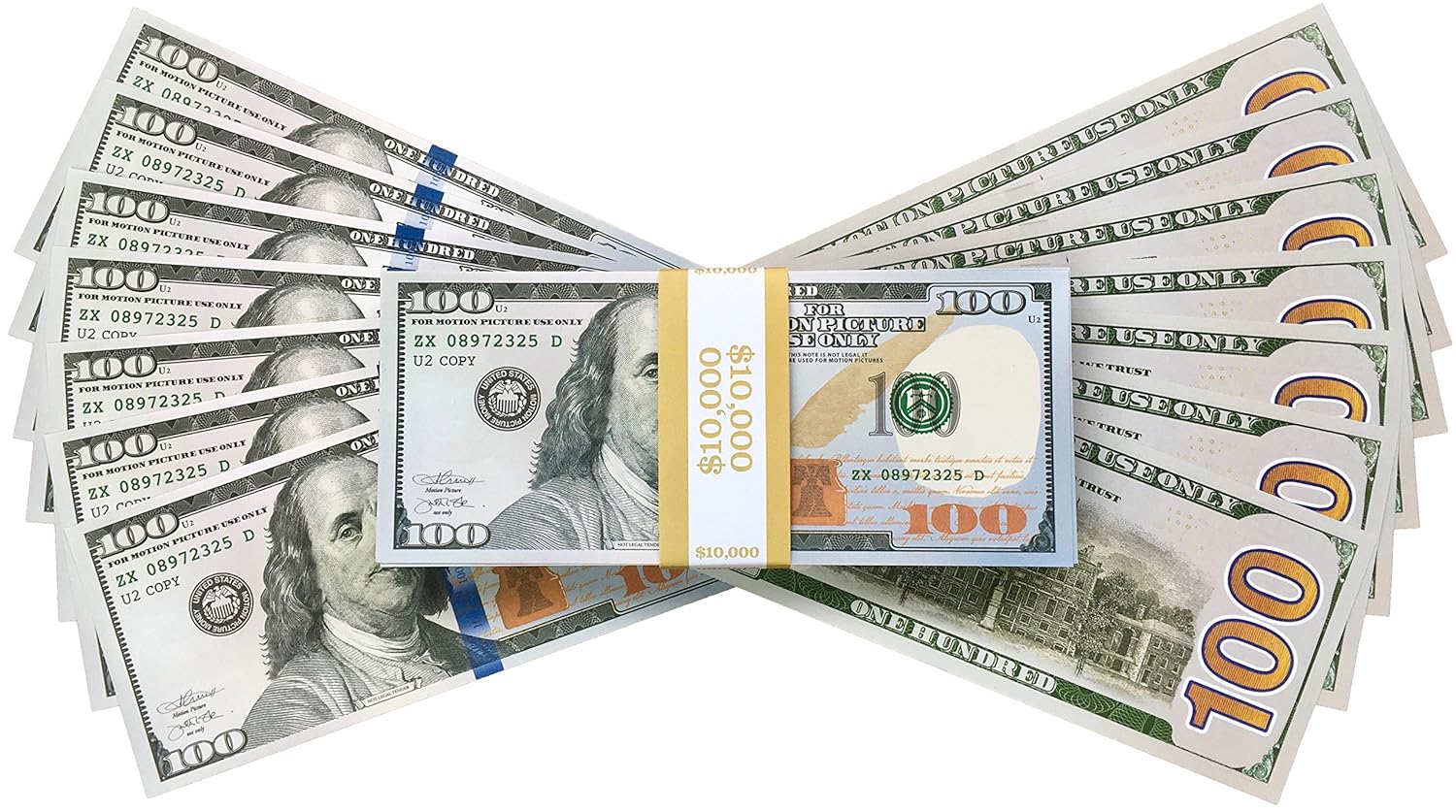 Prop Money Realistic American Dollars 10 000 Full Print New Style - pr!   op money realistic american dollars 10 000 full print new style dollar !   bills in bank strap film props fake pretend play toy notes party decoration