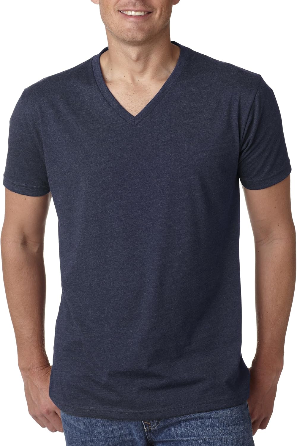 40% Polyester CVC V-Neck Tee 