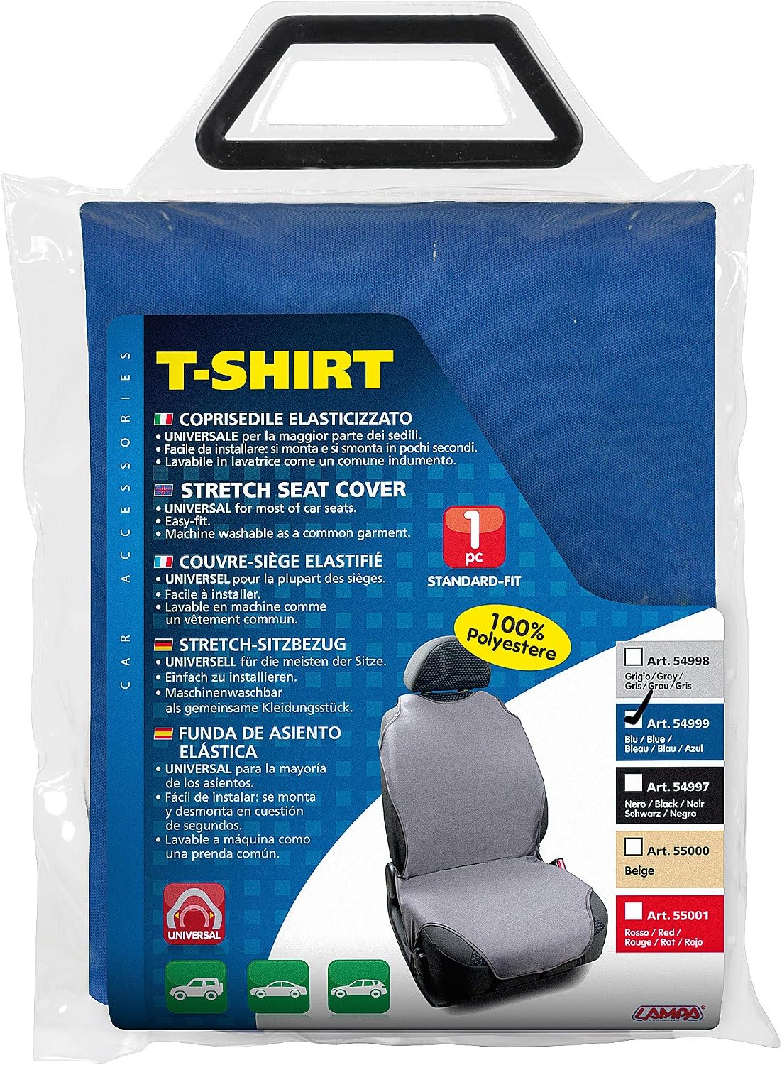 Lampa 54999 Front Seat Cover Polyester T-Shirt Blue, other - Image 3