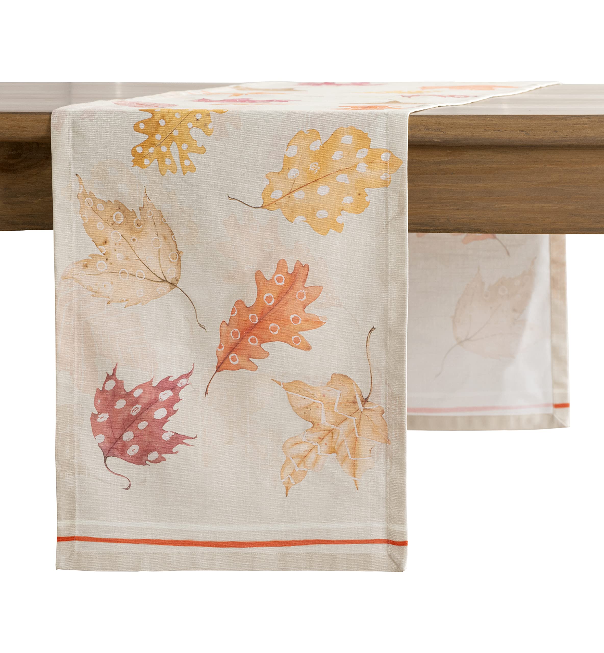 Maison d' Hermine Table runner 100% Cotton Single Layer Table Runners 230 CM long for Christmas Decorations Home Kitchen Dining Party Wedding Bridal Shower (Colours Of Autumn, 37 cm x 230 cm)