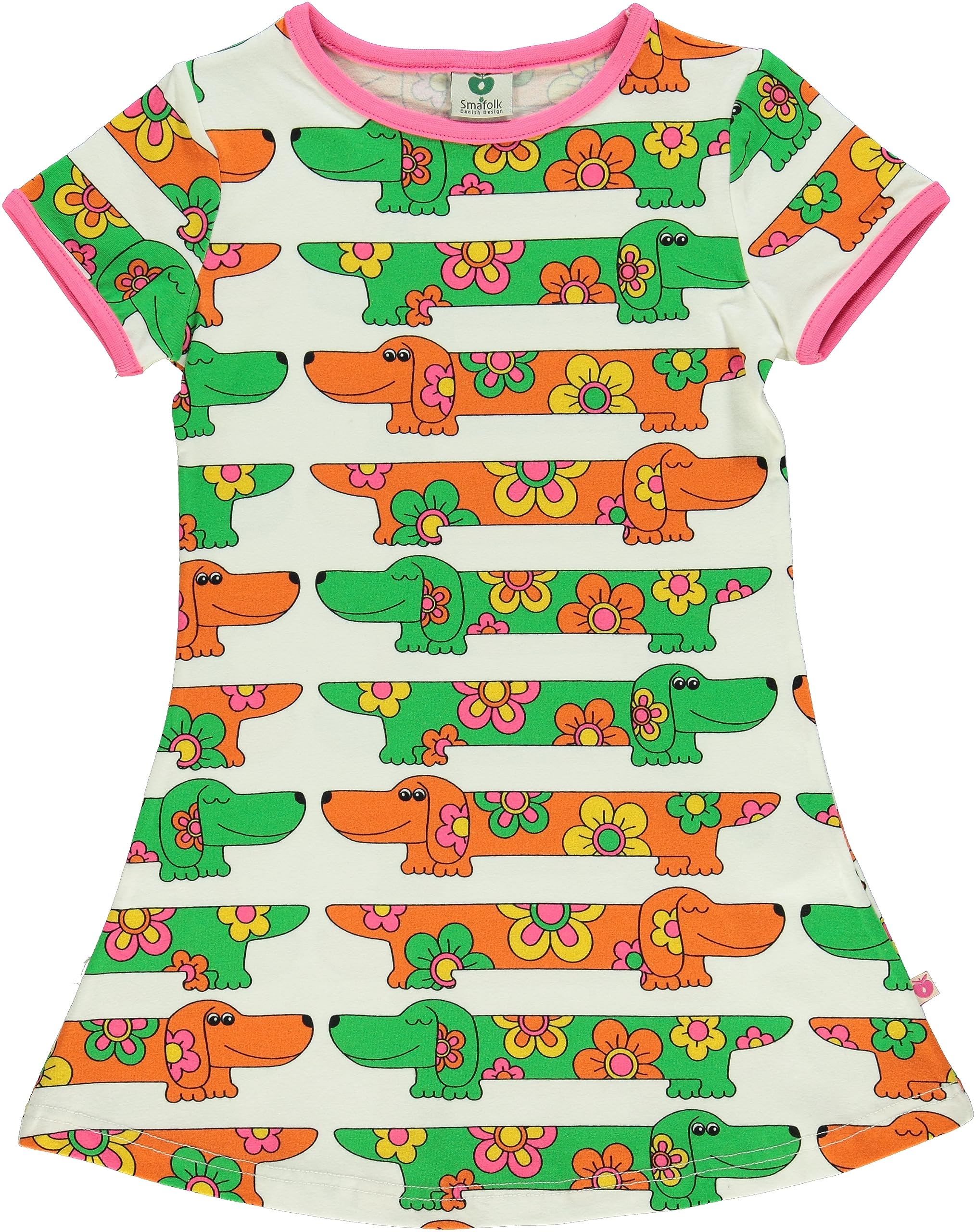 Småfolk Short-Sleeved Dress with Dogs Dress,