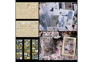 KARIDER Lot de 455 autocollants vintage pour scrapbooking, scrapbooking, décoration, album, collage, agenda, fournitures de j