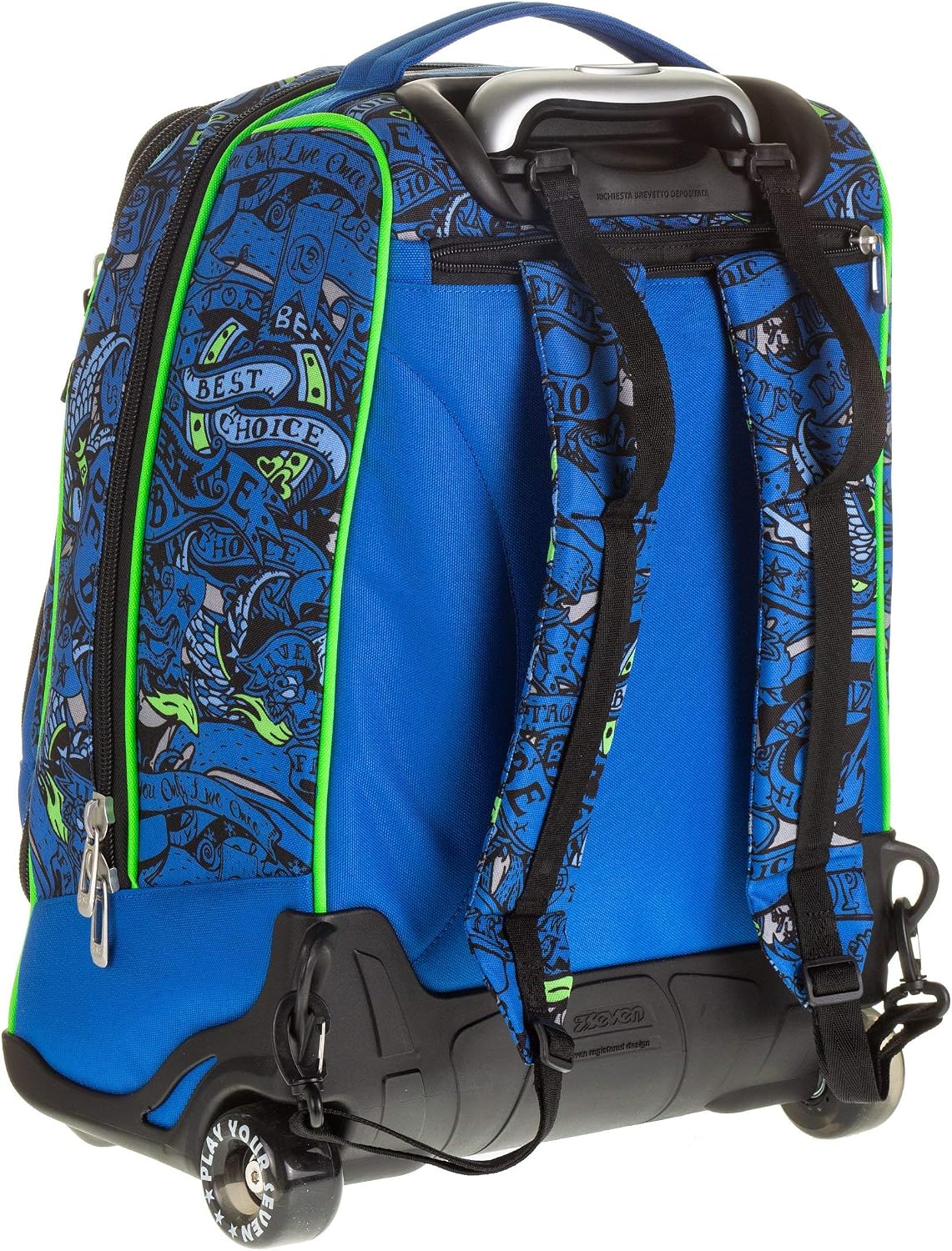 Zainetti per bambini Spallacci a scomparsa Uso zaino Scuola e viaggio Blu  KOI TROLLEY SEVEN COMBY 40 Lt urban-earth.co.uk