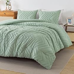 Andency Sage Green Comforter Set Queen, Boho Soft