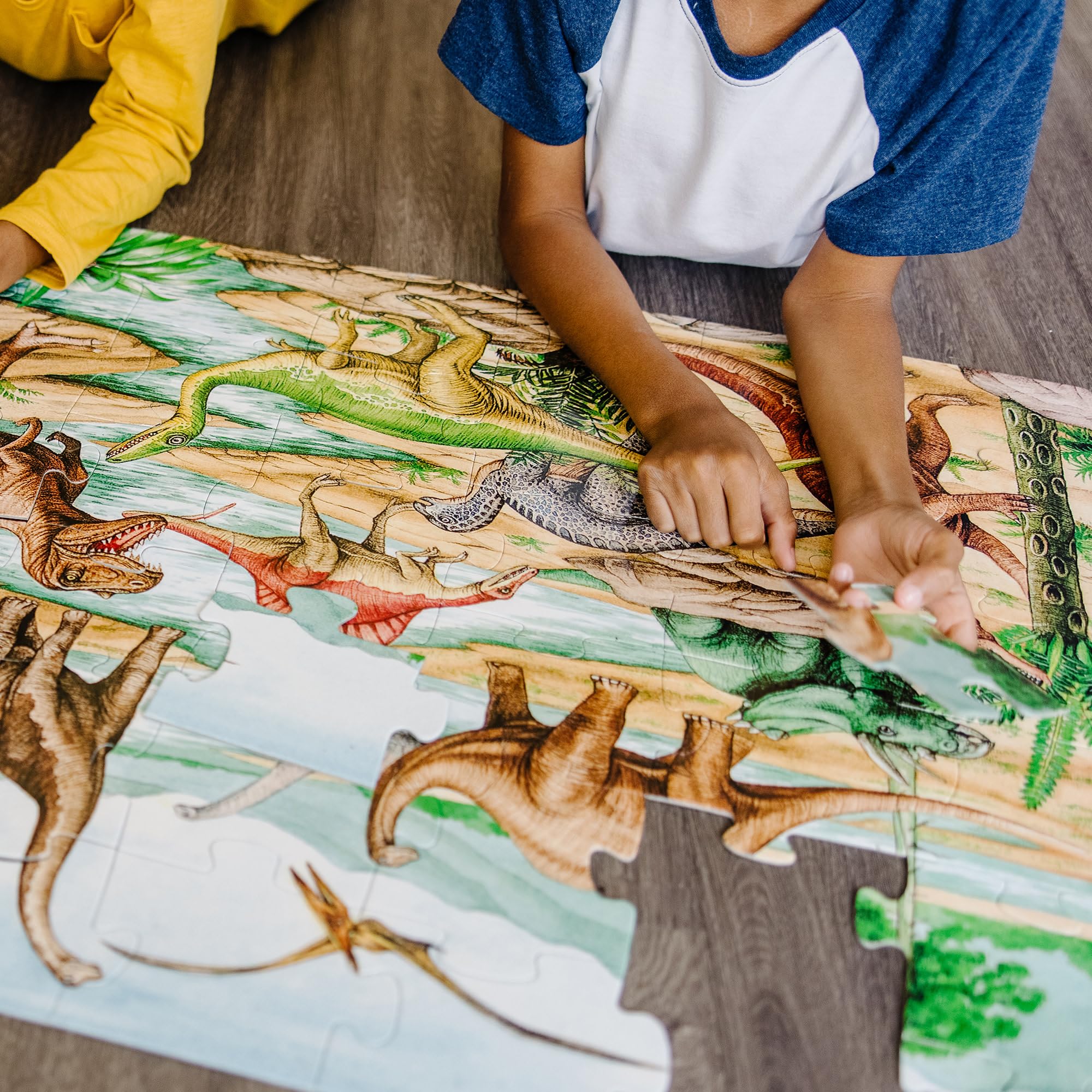 Melissa & Doug Dinosaurs Floor Puzzle - 48 Pieces (2 Feet x 3 Feet Assembled) - FSC Certified