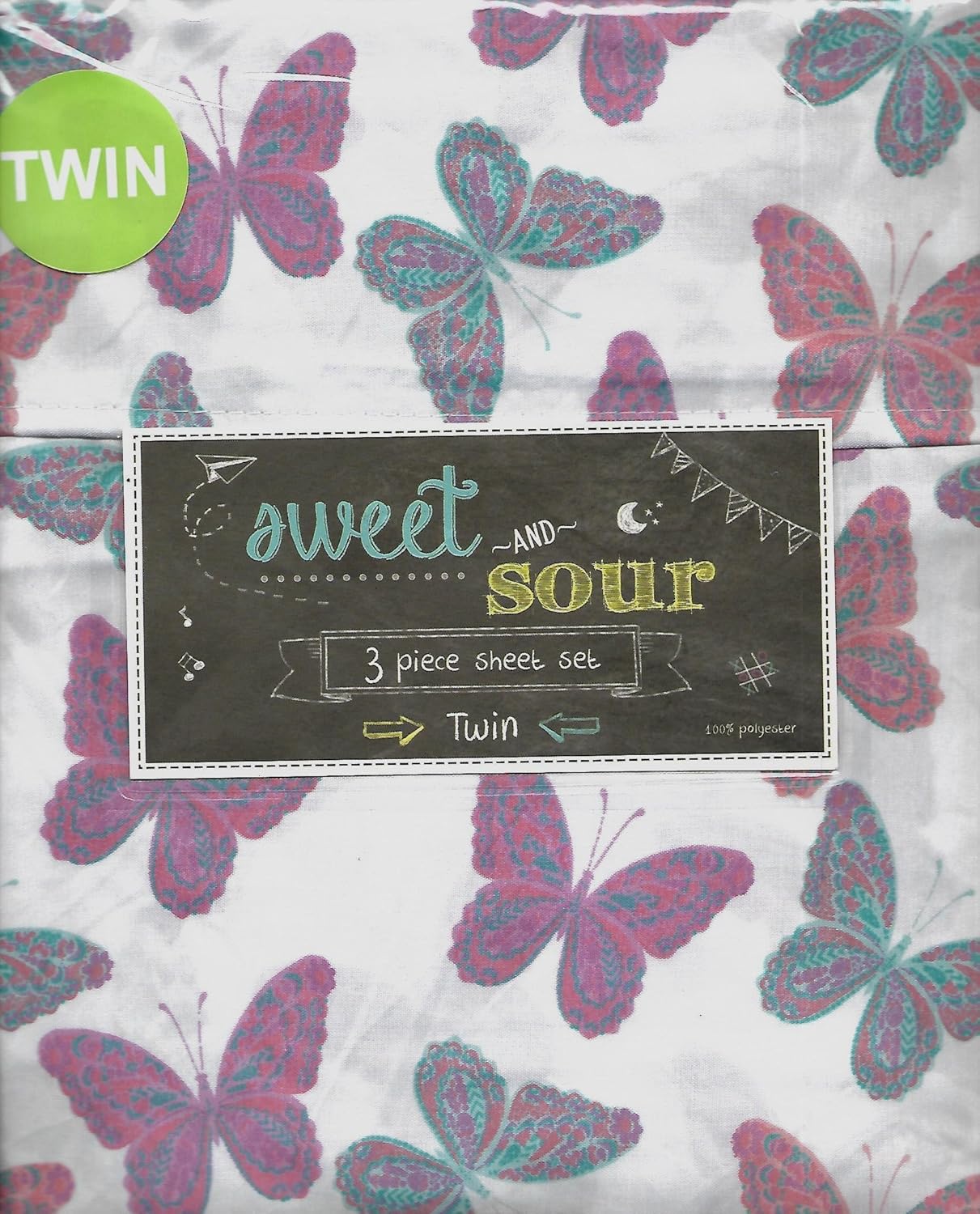 Amazon Com Sweet Sour Flutter Butterfly 3 Piece Twin