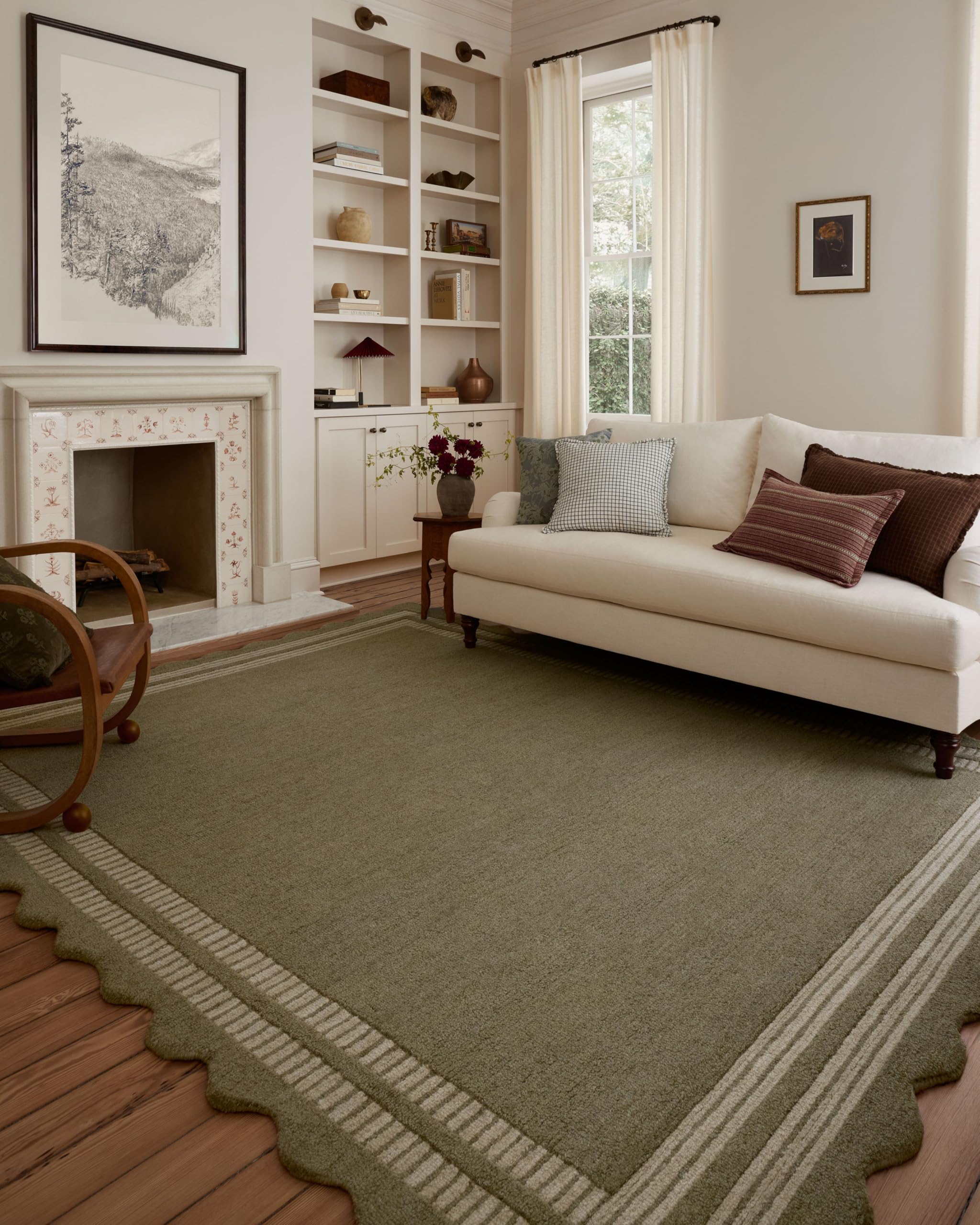 Photo 1 of ****MINOR DAMAGE/CREASES***Loloi Chris Loves Julia Scottie Collection SCO-01 Olive/Pebble 8'-6" x 11'-6", .87" Pile Height, Area Rug