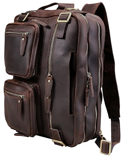leather briefcase backpack convertible