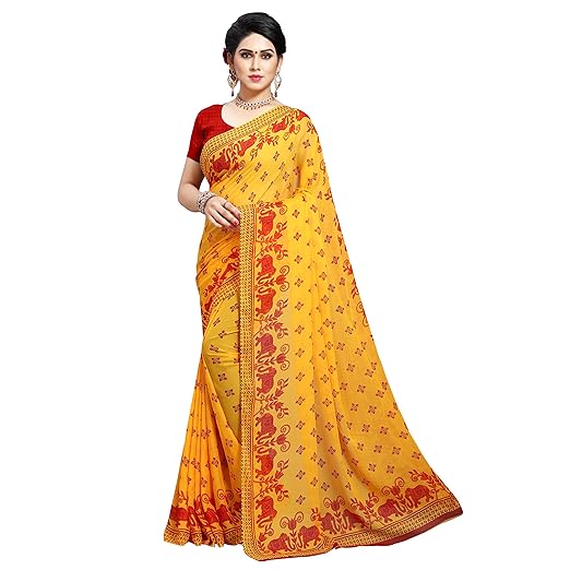 Anand Sarees georgette with blouse piece Saree