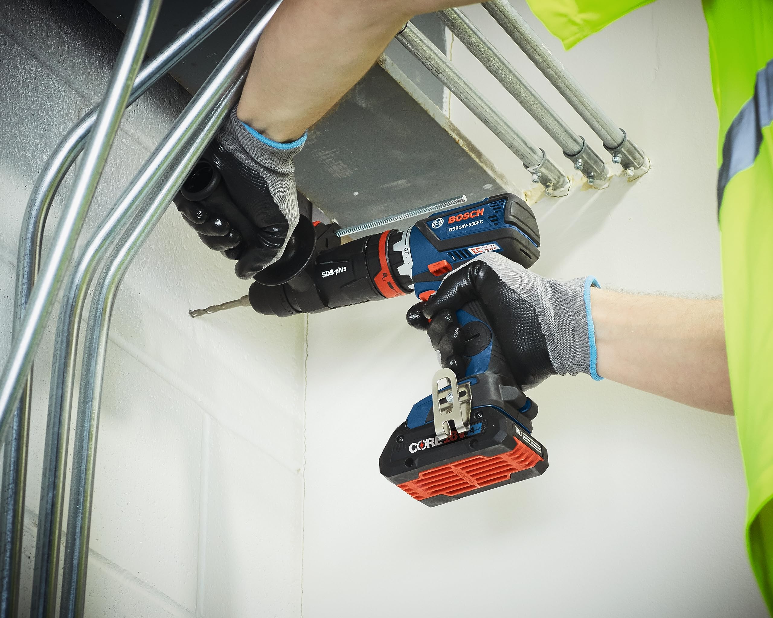 BOSCH GSB18V-535CB15 18V EC Brushless Connected-Ready 1/2 In. Hammer Drill/Driver with (1) CORE18V 4 Ah Advanced Power Battery