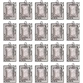 Risbay 20Pcs Pendant Trays,Bezel Pendant Trays Blanks with Glass Cabochons for Pendants Making and DIY Jewelry Making(18×25mm)