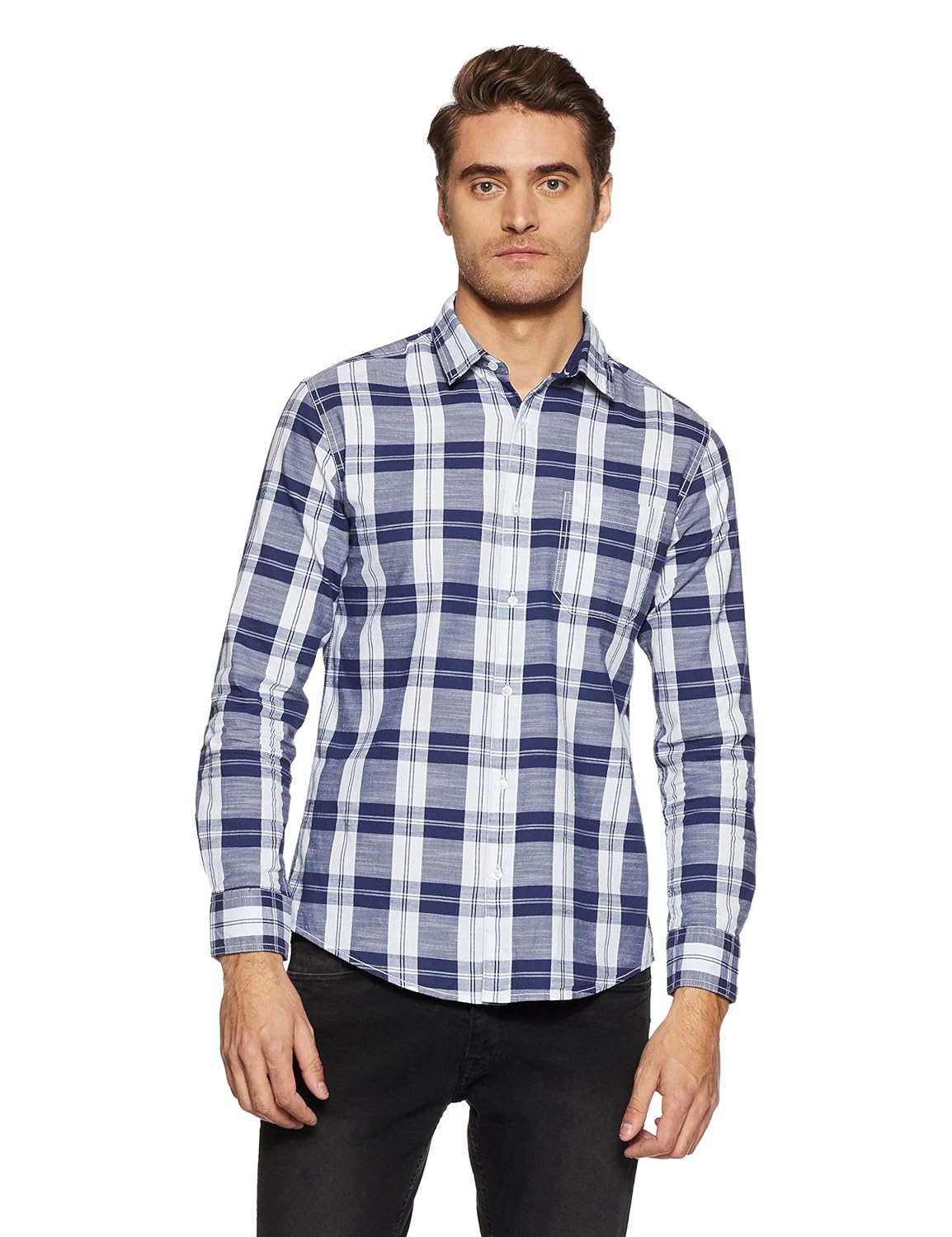 diverse men's checkered regular fit casual shirt